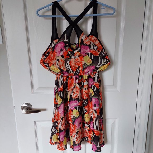 silence + noise Print Bra Dress With Cutout Back, Sz XS - Picture 4 of 8